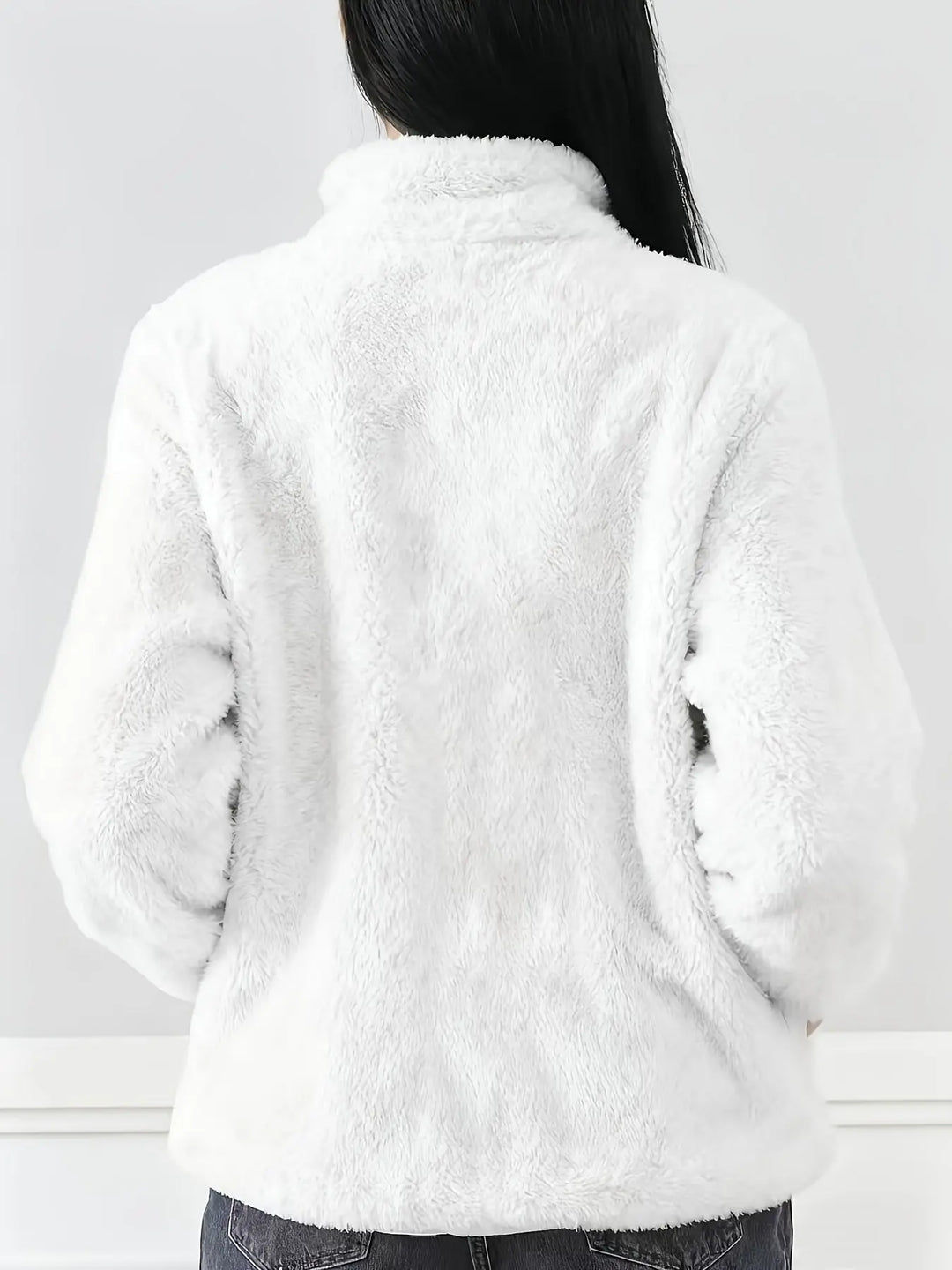 Women'S Light Fleece Jacket - Cozy Winter Coat with Stand-Up Collar, Zipper Closure, Long Sleeve Casual Outerwear for Cold Weather, & Color Block Design, Casual Outerwear|Cozy Winter Jacket, Ladies Winter Coats MedSurgery Store For Digital Health