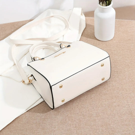 Fashion Solid Color Handbag, Multi Layer Crossbody Bag, Women's Satchel Purse With Pompom Ball Charms MedSurgery Store For Digital Health