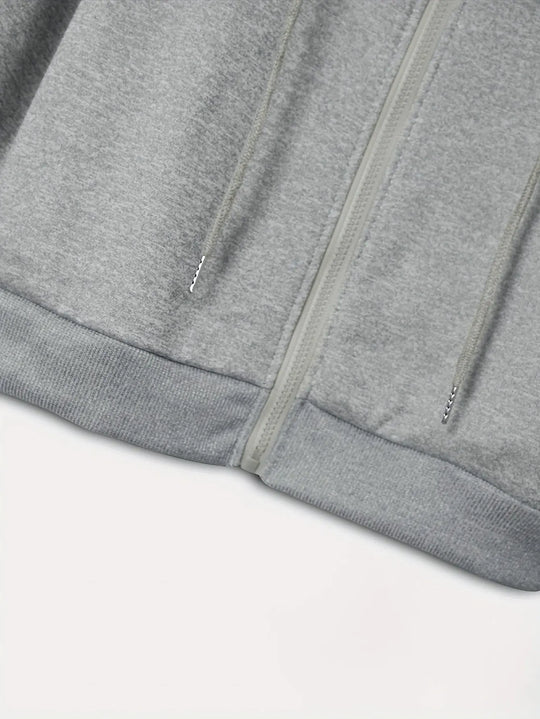 Women'S Casual Hooded Zip-Up Sweatshirt - Long Sleeve, Solid Color, Front Pockets, Regular Fit, Casual Chic Style for Fall/Winter, Casual Wear | Hooded Sweatshirt | Zippered Closure, Sweater Hoodie MedSurgery Store For Digital Health