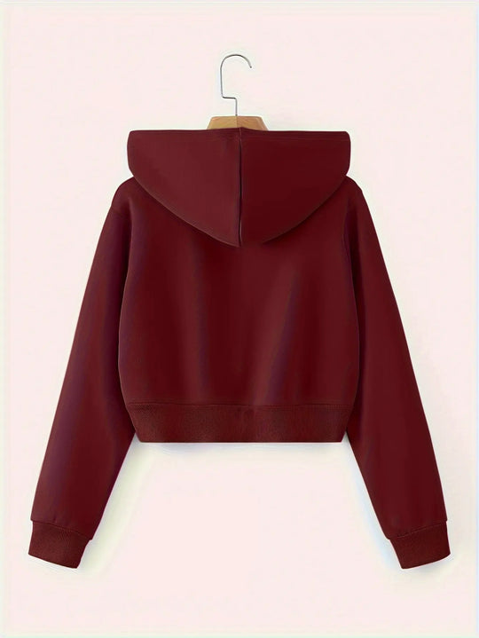 Women'S Casual Hooded Zip-Up Sweatshirt - Long Sleeve, Solid Color, Front Pockets, Regular Fit, Casual Chic Style for Fall/Winter, Casual Wear | Hooded Sweatshirt | Zippered Closure, Sweater Hoodie MedSurgery Store For Digital Health