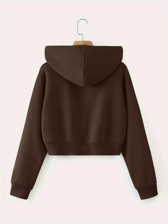 Women'S Casual Hooded Zip-Up Sweatshirt - Long Sleeve, Solid Color, Front Pockets, Regular Fit, Casual Chic Style for Fall/Winter, Casual Wear | Hooded Sweatshirt | Zippered Closure, Sweater Hoodie MedSurgery Store For Digital Health