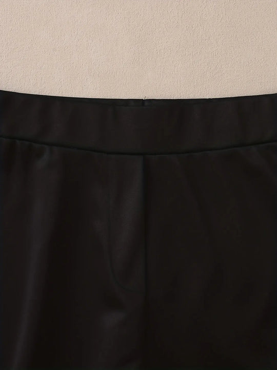 Color Block Two-piece Set, Casual Button Front Blazer & Straight Leg Pants Outfits, Women's Clothing MedSurgery Store For Digital Health