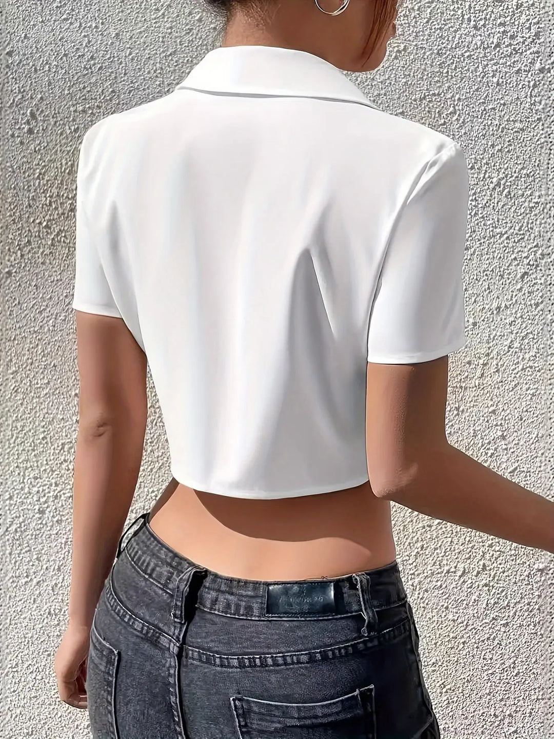 Women's Elegant Solid Color Lapel Collar Shirt - Classic Button-Up Blouse with Structured Fit, Machine Washable, Spring/Summer Office & Casual Wear, Versatile Black Top, Smooth Texture Finish MedSurgery Store For Digital Health