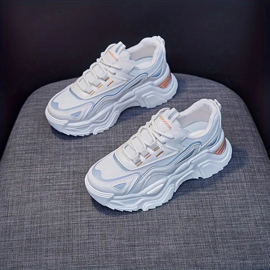 Women's Breathable Mesh Platform Sneakers, Casual Lace Up Outdoor Shoes, Comfortable Low Top Running Shoes MedSurgery Store For Digital Health