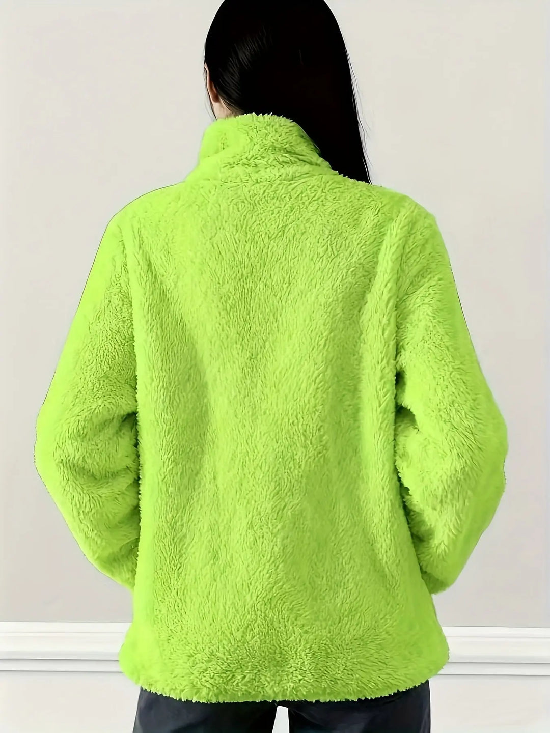 Women'S Light Fleece Jacket - Cozy Winter Coat with Stand-Up Collar, Zipper Closure, Long Sleeve Casual Outerwear for Cold Weather, & Color Block Design, Casual Outerwear|Cozy Winter Jacket, Ladies Winter Coats MedSurgery Store For Digital Health