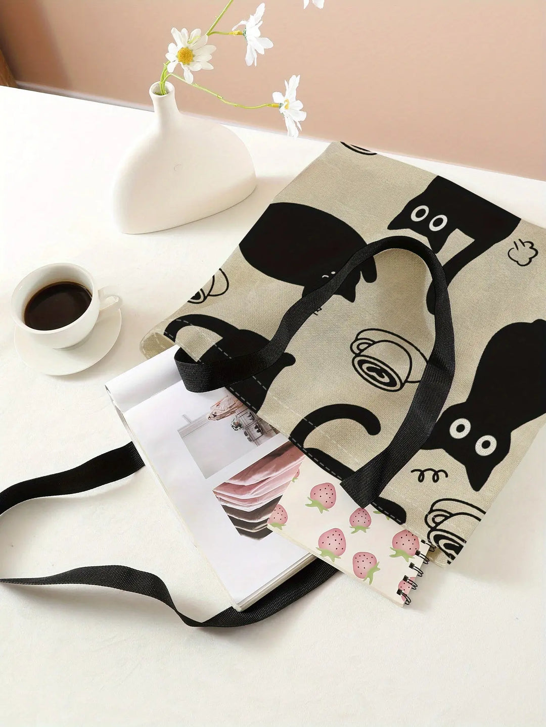 Printed Handbag Casual Travel Beach Bag Large Capacity Reusable Shoulder Shopping Bag Women's Casual Shoulder Bag Large Capacity Beach Bag Handheld Shopping Bag Printed Ladies Grocery Shoulder Bag MedSurgery Store For Digital Health