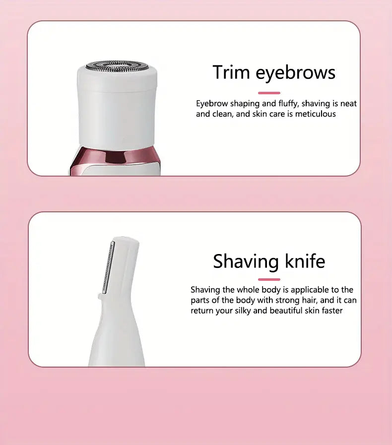 4in 1 Women's Electric Hair Remover/Women's Multi-Function Electric Hair Remover Set/Women's Bikini Trimmer/USB Rechargeable/Hair Remover for Eyebrows, Nose, Face, Legs, / Portable, Gentle, Women's Gift, Mother's Day Gift MedSurgery Store For Digital Health