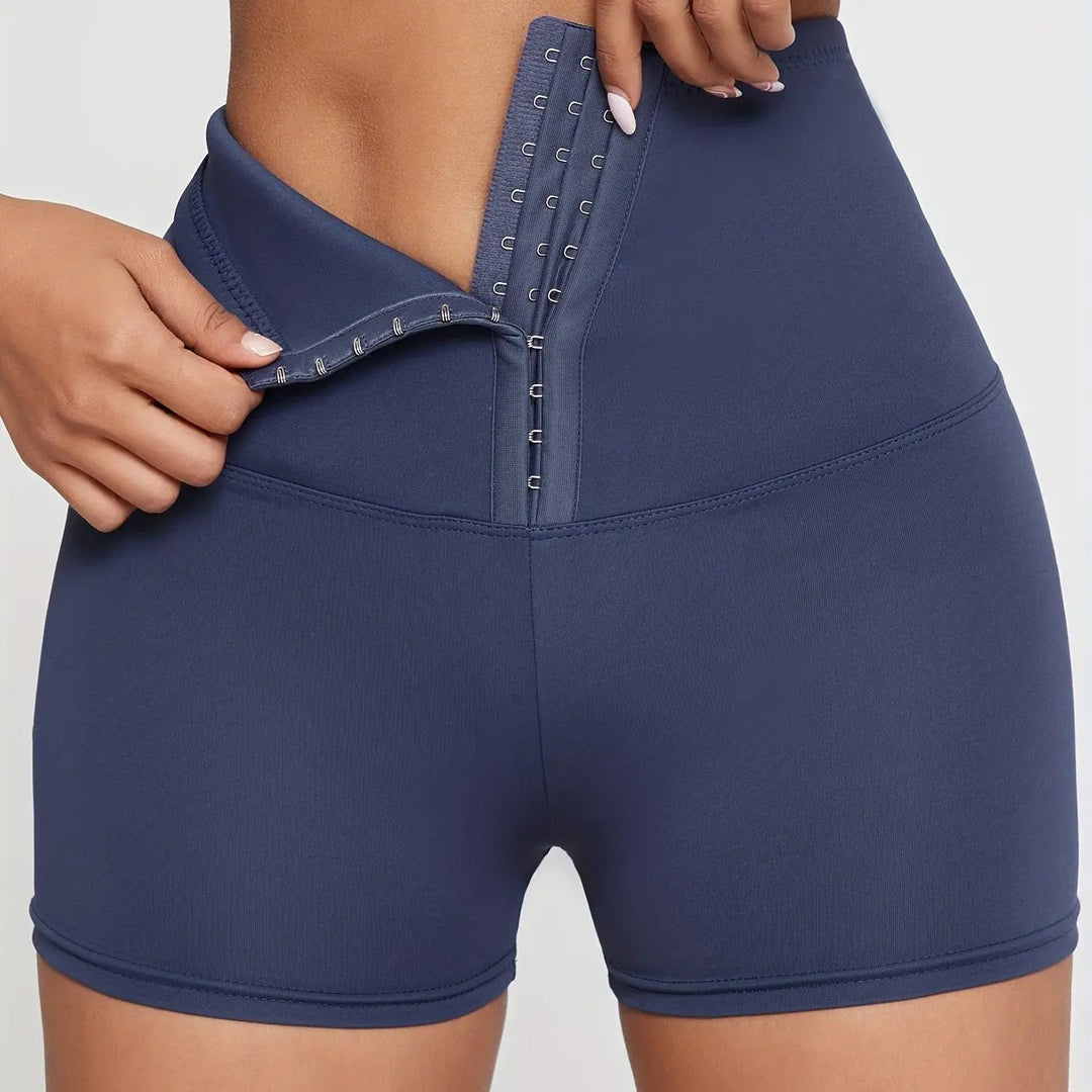 Buckles High Waist Shorts, Casual Slim Versatile Simple Shorts, Women's Clothing MedSurgery Store For Digital Health