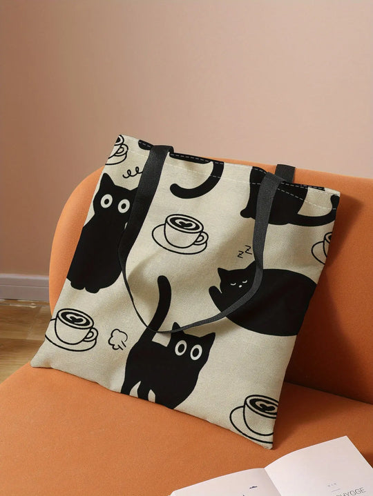 Printed Handbag Casual Travel Beach Bag Large Capacity Reusable Shoulder Shopping Bag Women's Casual Shoulder Bag Large Capacity Beach Bag Handheld Shopping Bag Printed Ladies Grocery Shoulder Bag MedSurgery Store For Digital Health