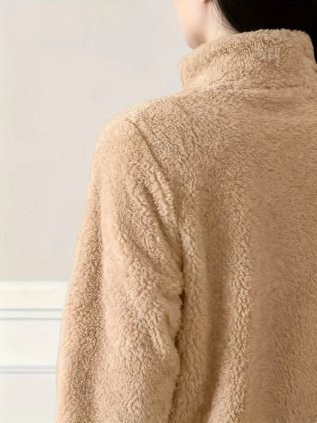 Women'S Light Fleece Jacket - Cozy Winter Coat with Stand-Up Collar, Zipper Closure, Long Sleeve Casual Outerwear for Cold Weather, & Color Block Design, Casual Outerwear|Cozy Winter Jacket, Ladies Winter Coats MedSurgery Store For Digital Health