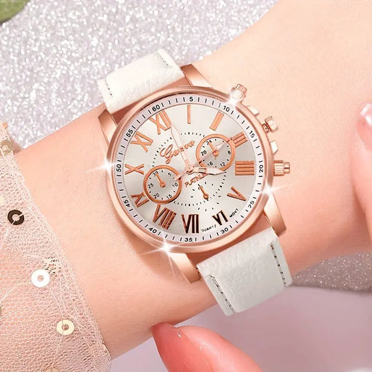3pcs Elegant Roman Quartz Women's Watches - Fashionable Round Dial with Faux Leather Strap, Perfect Gift Idea MedSurgery Store For Digital Health