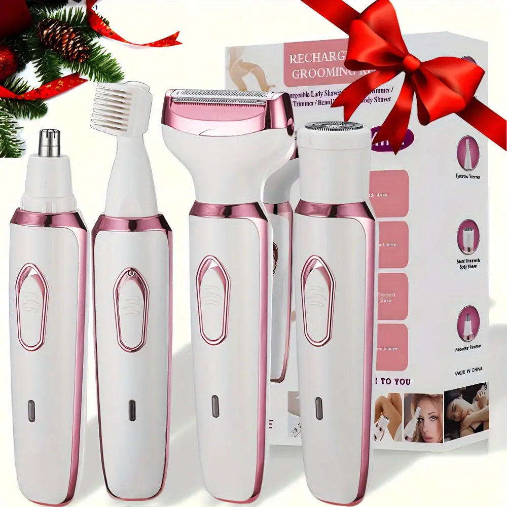 4in 1 Women's Electric Hair Remover/Women's Multi-Function Electric Hair Remover Set/Women's Bikini Trimmer/USB Rechargeable/Hair Remover for Eyebrows, Nose, Face, Legs, / Portable, Gentle, Women's Gift, Mother's Day Gift MedSurgery Store For Digital Health