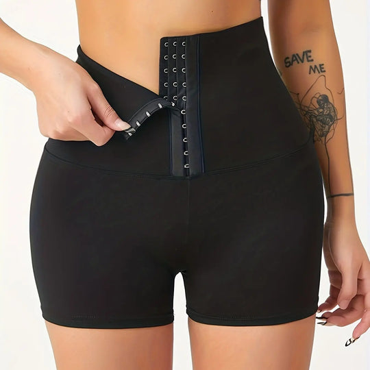 Buckles High Waist Shorts, Casual Slim Versatile Simple Shorts, Women's Clothing MedSurgery Store For Digital Health