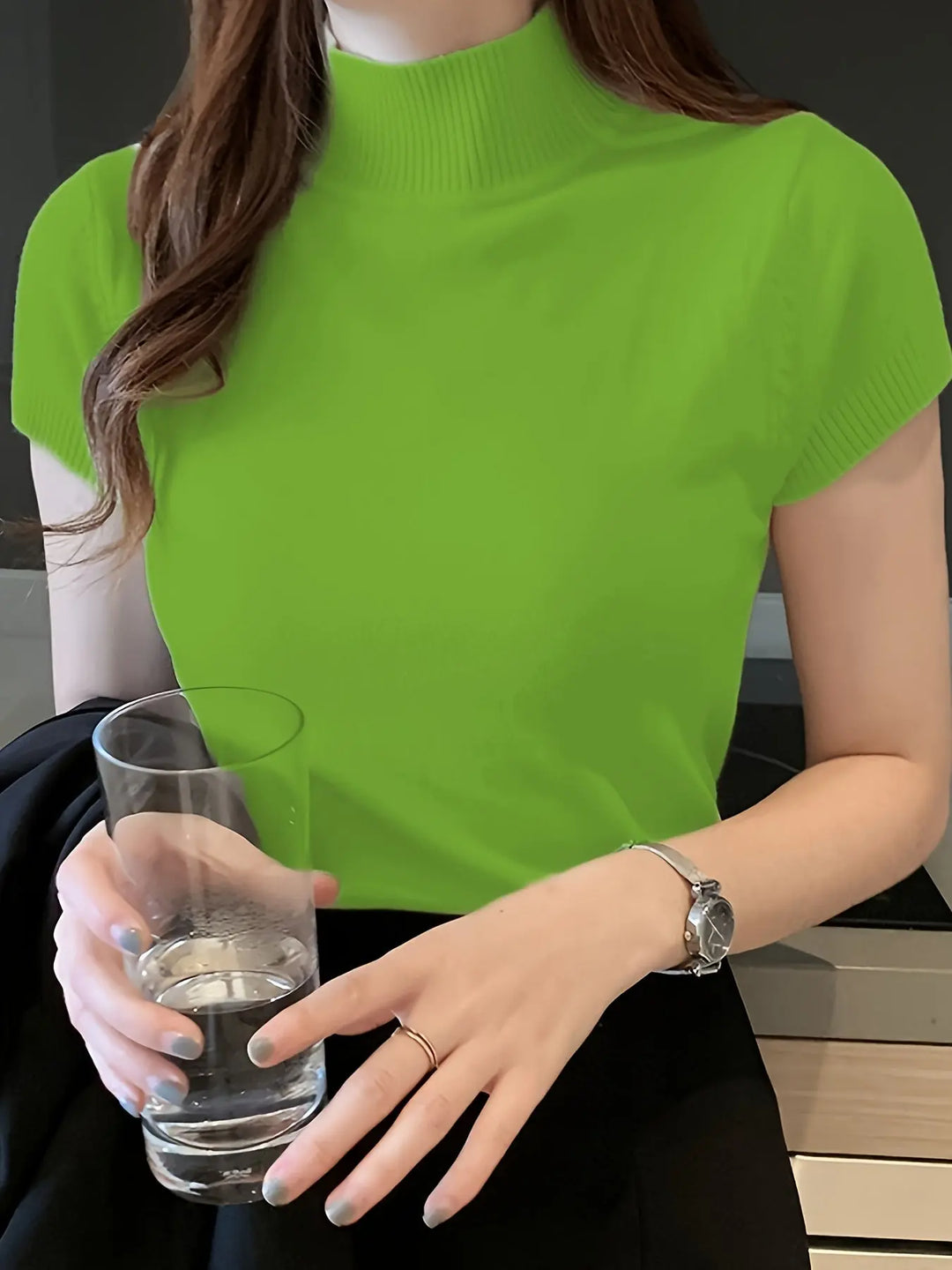 Textura elástica blusa premium