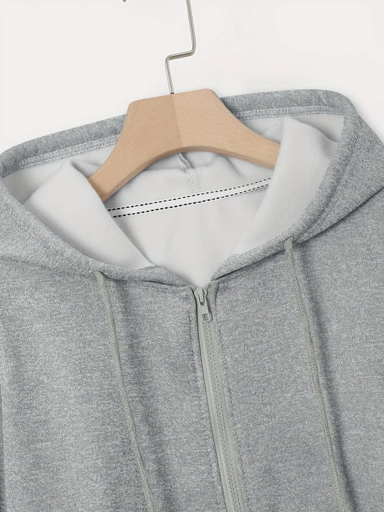 Women'S Casual Hooded Zip-Up Sweatshirt - Long Sleeve, Solid Color, Front Pockets, Regular Fit, Casual Chic Style for Fall/Winter, Casual Wear | Hooded Sweatshirt | Zippered Closure, Sweater Hoodie MedSurgery Store For Digital Health