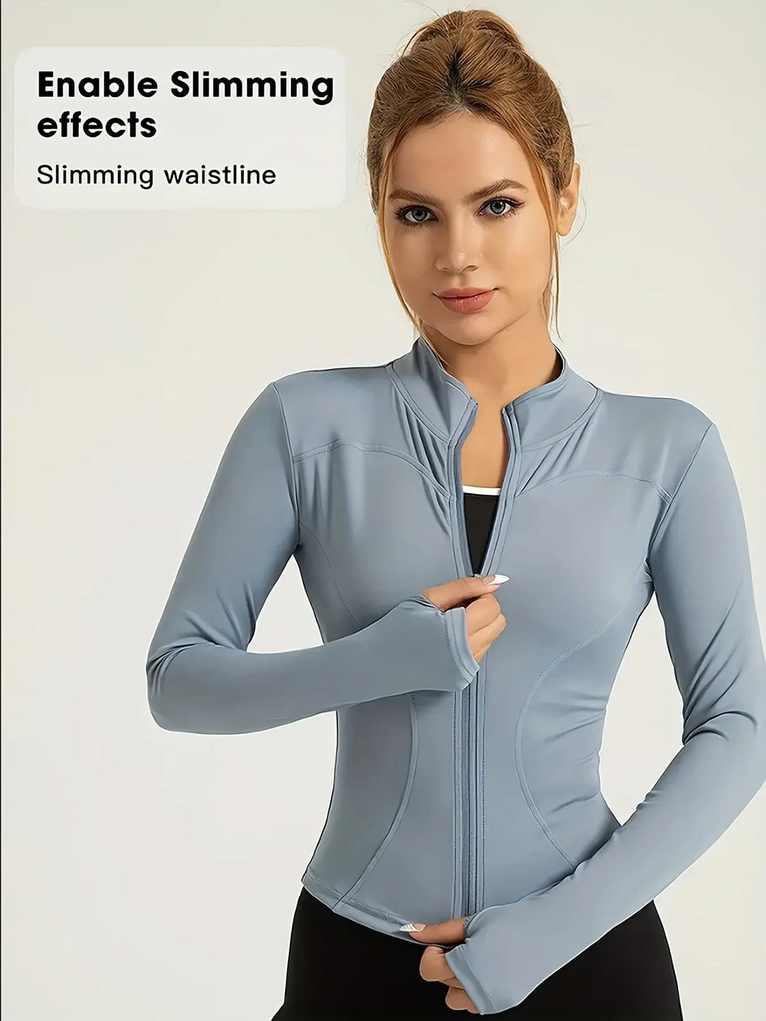 Women's Yoga Coat Slim-Fit Quick-Dry High Elastic Workout Jacket - All-Season Long Sleeve Zip-Up Fitness & Casual Wear with Pockets, Machine Washable MedSurgery Store For Digital Health