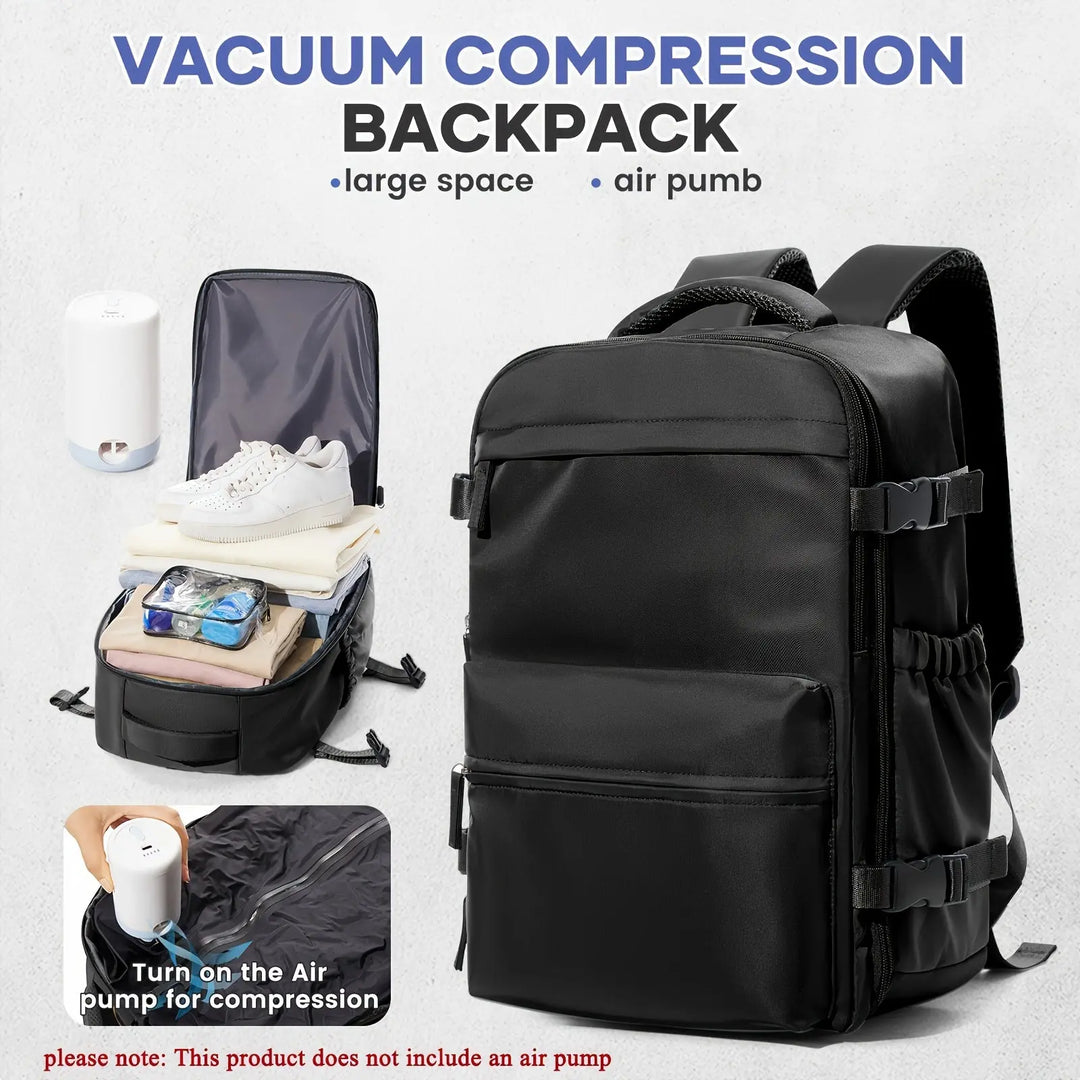 Lightweight and versatile Women's shoulder bag, vacuum backpack with multiple compartments, side elastic pockets, 3D sponge shoulder strap, long-lasting and fatigue-free, vacuumable to save space, large-capacity travel bag, s MedSurgery Store For Digital Health