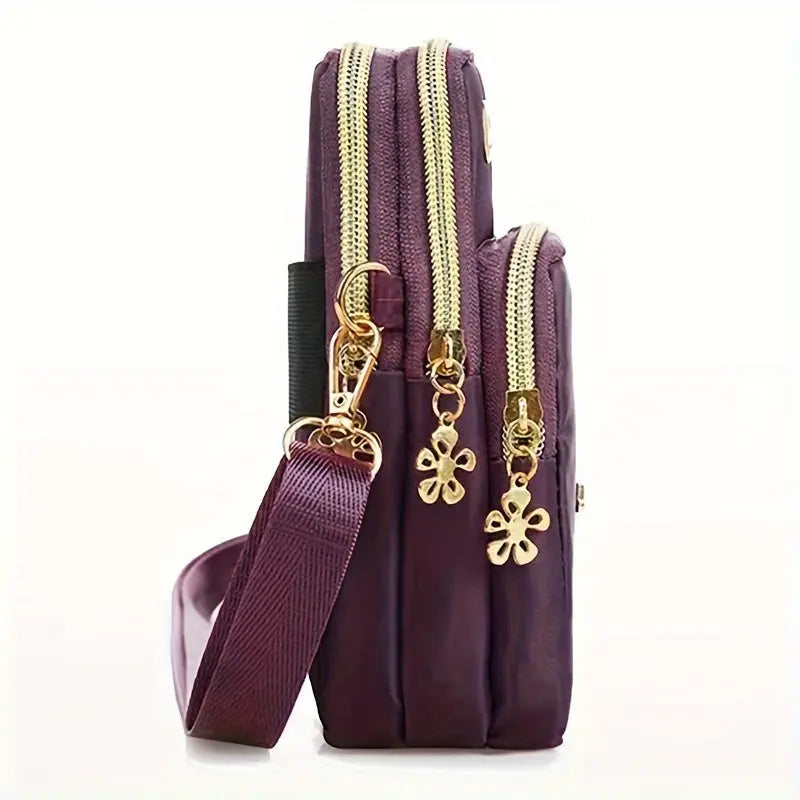 Oxford Oblique Women'S Bag Mobile Phone Set Satchel Pocket Money Bag Small Backpack Large Screen Mobile Phone Protective Cover Multi-Purpose Three-Layer Bag MedSurgery Store For Digital Health