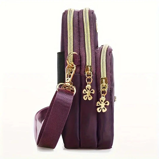 Oxford Oblique Women'S Bag Mobile Phone Set Satchel Pocket Money Bag Small Backpack Large Screen Mobile Phone Protective Cover Multi-Purpose Three-Layer Bag MedSurgery Store For Digital Health