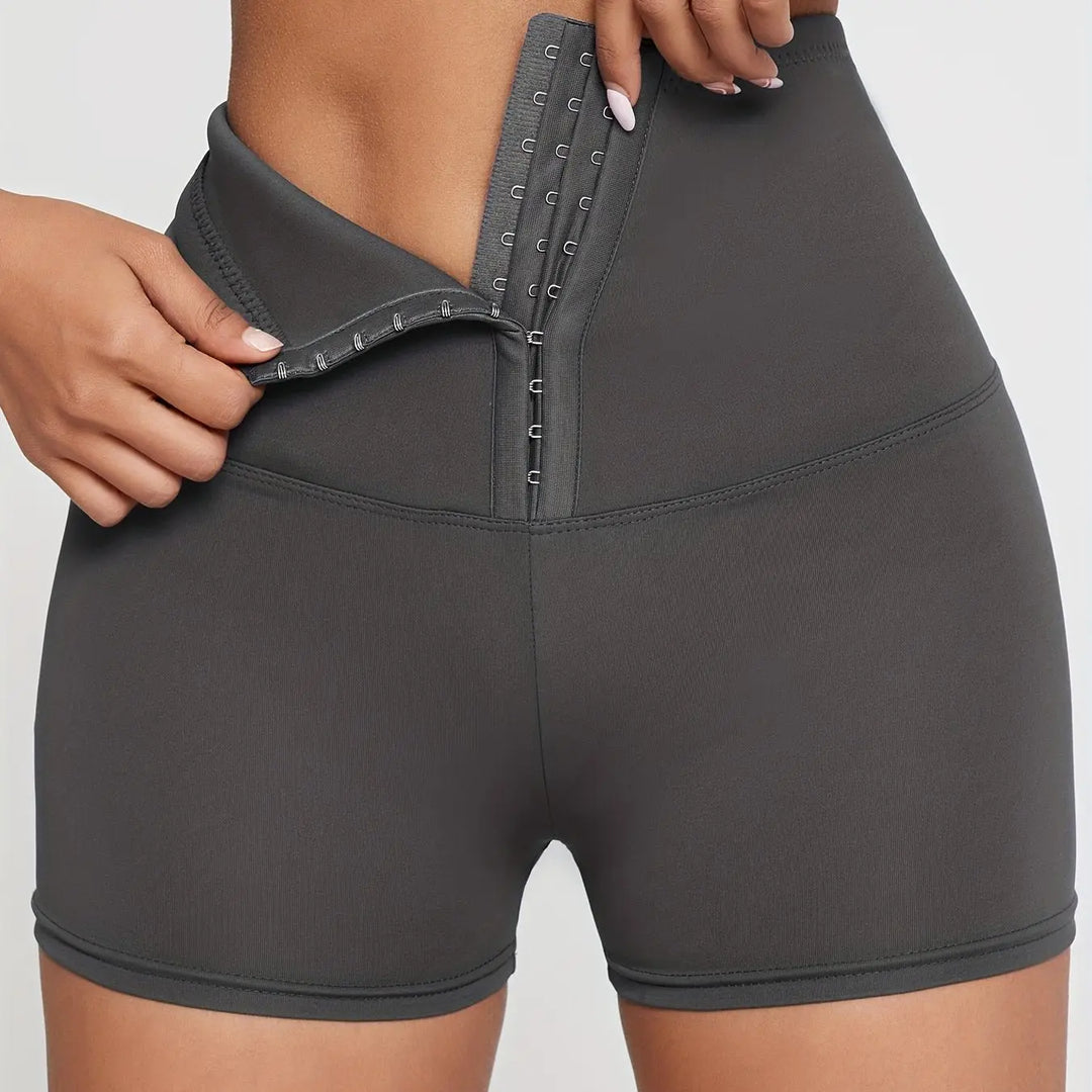 Buckles High Waist Shorts, Casual Slim Versatile Simple Shorts, Women's Clothing MedSurgery Store For Digital Health