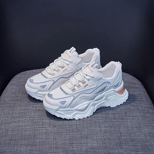 Women's Breathable Mesh Platform Sneakers, Casual Lace Up Outdoor Shoes, Comfortable Low Top Running Shoes MedSurgery Store For Digital Health