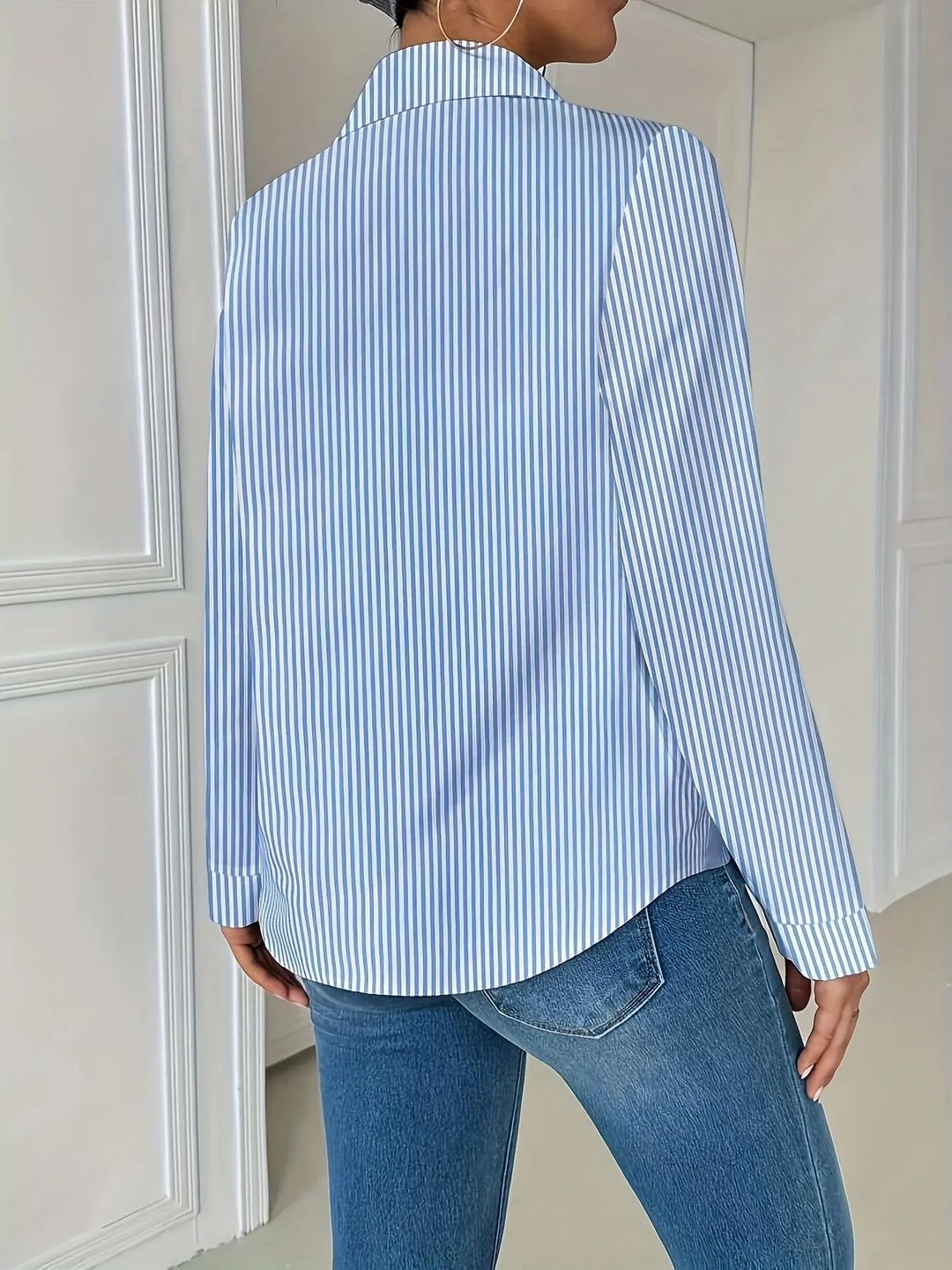 Women'S Elegant Blouse - Classic Collar Button-Front Shirt, All-Season Office & Everyday Blouse in /, Non-See-Through Fabric for Women, Versatile Clothing, Professional Attire, Working Women MedSurgery Store For Digital Health