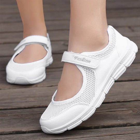 Zapatos de Mujer, zapatos vulcanizados transpirables, Zapatillas blancas para Mujer, zapatos informales superligeros para Mujer, Zapatillas planas para Mujer 2021