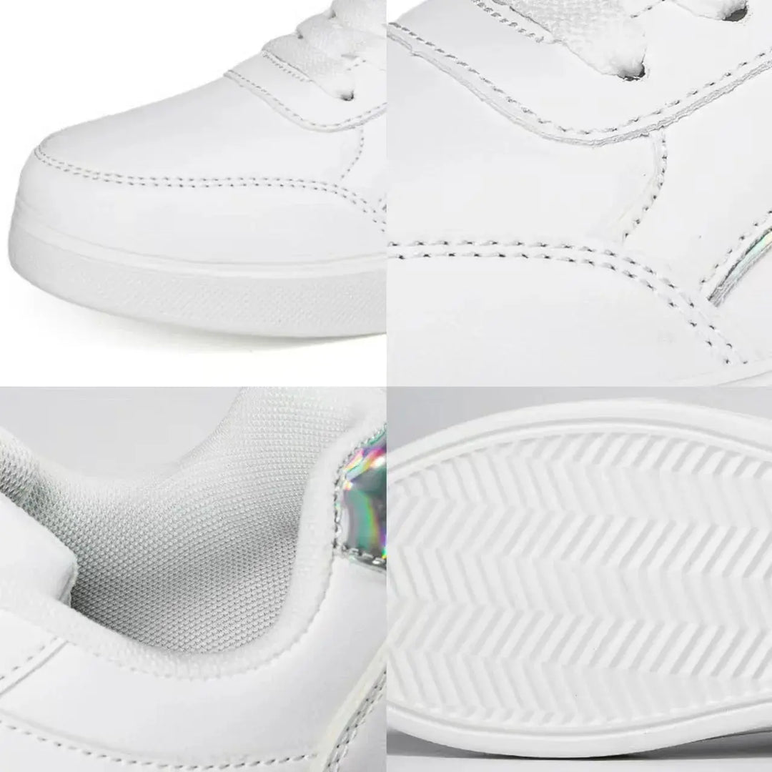 Zapatos de mujer de gran venta, zapatos informales ligeros, zapatos para caminar a la moda, zapatillas blancas con cordones, zapatos vulcanizados con plataforma de talla grande MedSurgery Store For Digital Health