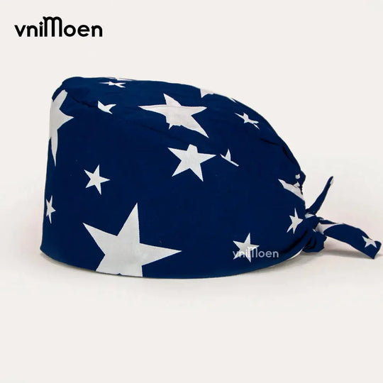 Vnimoen-gorro quirúrgico ajustable Unisex, gorra de enfermera con estampado, serie Azul, precio al por mayor MedSurgery Store For Digital Health