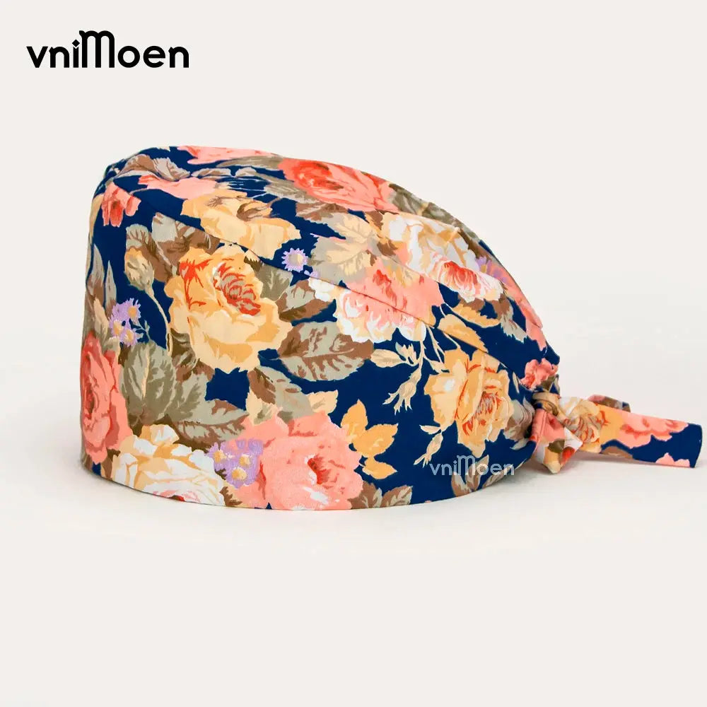 Vnimoen-gorro quirúrgico ajustable Unisex, gorra de enfermera con estampado, serie Azul, precio al por mayor MedSurgery Store For Digital Health