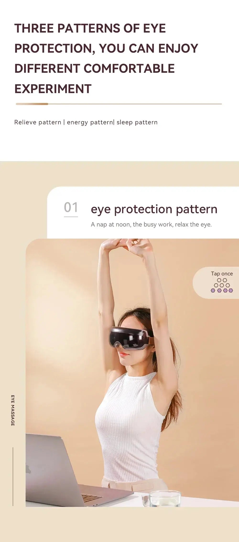 Dispositivo de masaje ocular, dispositivo de masaje ocular eléctrico inteligente, terapia magnética, gafas de masaje Bluetooth, herramientas para el cuidado de la fatiga MedSurgery Store For Digital Health
