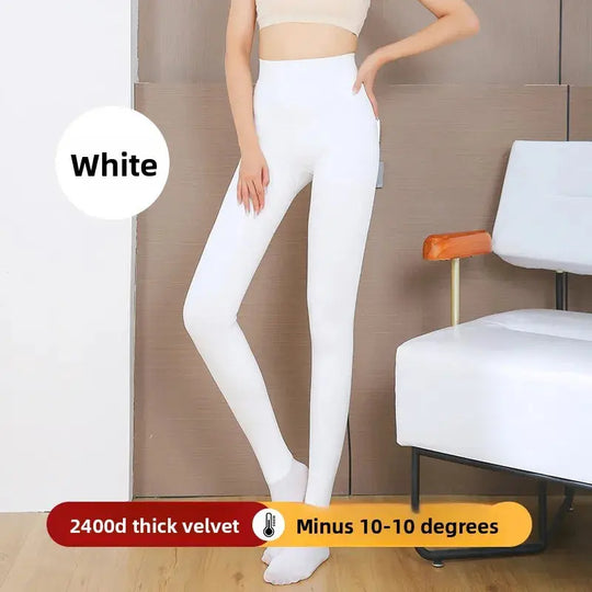Leggings de Forro Polar ueso para Mujer, Plones Cálidos Inteados para Invierno, Color Blanco y Ne, Capa Base, Pant... MedSurgery Store For Digital Health