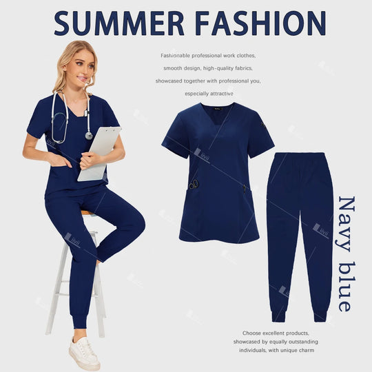 Venta al por mayor de uniformes médicos, traje para correr, conjunto de gomas para médico y enfermera, ropa de trabajo quirúrgica para Hospital, trajes multicolores para mujer