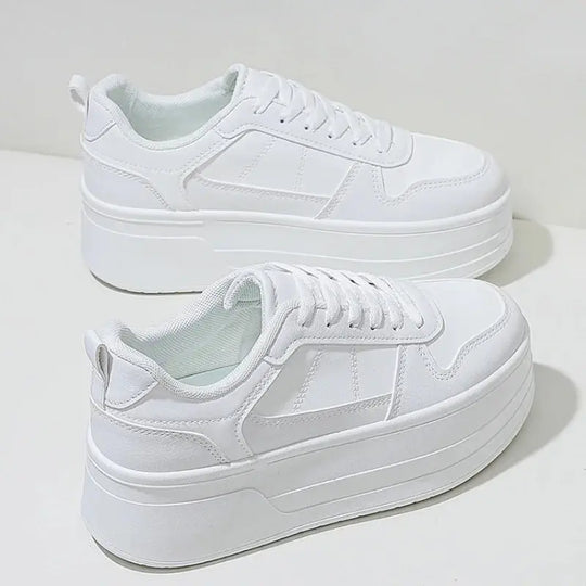 Zapatillas de deporte blancas para mujer, zapatos informales de cuero de alta calidad, zapatos deportivos con aumento de altura de diseñador para mujer, zapato vulcanizado con plataforma MedSurgery Store For Digital Health