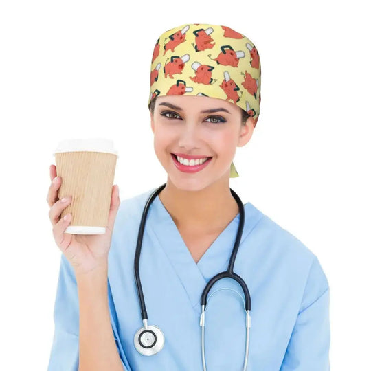 Estampado anime vívido gorro quirúrgico.