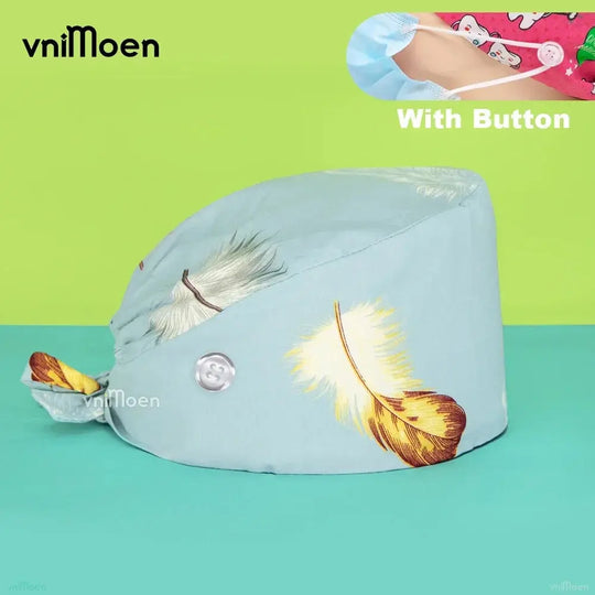 Gorros quirúrgicos médicos para gatos, gorro sanitario Bouffant Floral con banda para el sudor, estampado de dibujos animados, gorros de enfermería MedSurgery Store For Digital Health