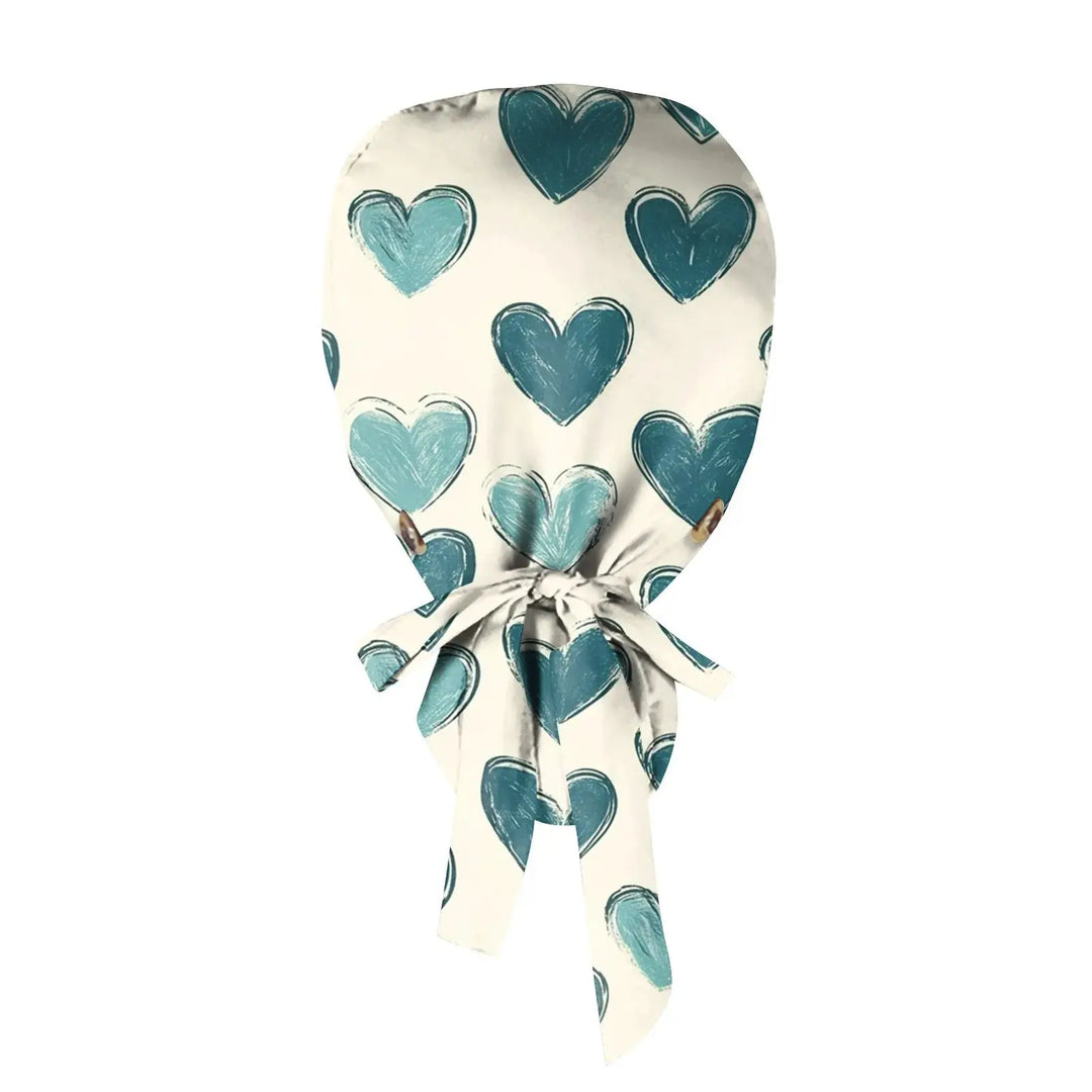 Gorro quirúrgico a prueba de polvo con botón, gorro de trabajo con estampado romántico a la moda, gorro informal con cola de caballo para mujer, gorros de enfermería ajustables MedSurgery Store For Digital Health