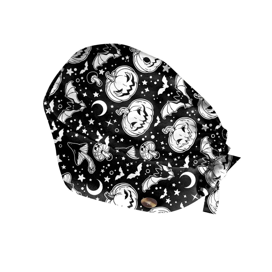 Gorro exfoliante de Halloween, gorro de algodón ajustable con estampado para salón de belleza, cirujano, clínica Dental, gorro de enfermería, gorros quirúrgicos para hombres y mujeres, venta al por mayor MedSurgery Store For Digital Health