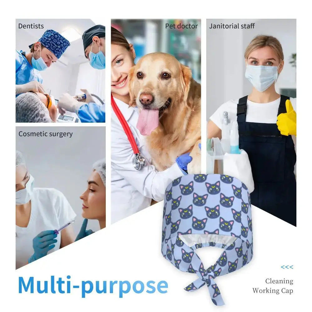 Gorra personalizada Sailors-Usagi Tsukino, gorros quirúrgicos para hombres y mujeres, gorro para quirófano, sombreros para operador, sombrero para trabajos de laboratorio MedSurgery Store For Digital Health