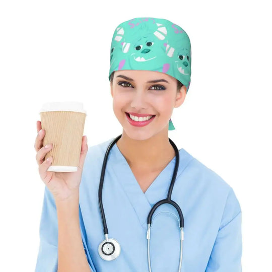 Gorro de trabajo ajustable personalizado con dibujos animados de la Universidad de Monsters, gorro quirúrgico para hombres y mujeres, gorro quirúrgico para enfermería, médico y cirujano MedSurgery Store For Digital Health
