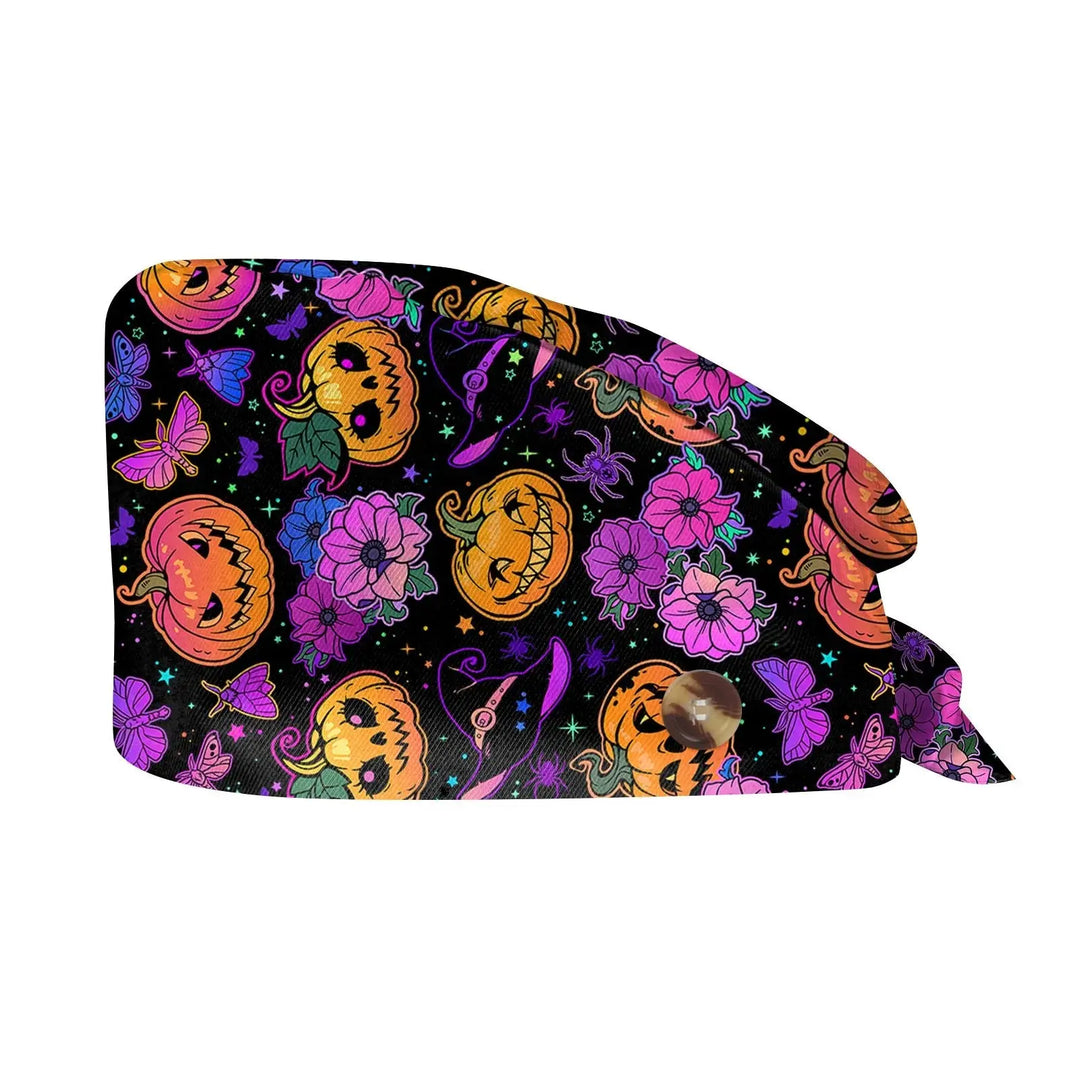 Gorro exfoliante de Halloween, gorro de algodón ajustable con estampado para salón de belleza, cirujano, clínica Dental, gorro de enfermería, gorros quirúrgicos para hombres y mujeres, venta al por mayor MedSurgery Store For Digital Health