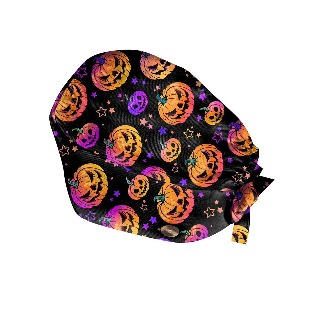 Gorro exfoliante de Halloween, gorro de algodón ajustable con estampado para salón de belleza, cirujano, clínica Dental, gorro de enfermería, gorros quirúrgicos para hombres y mujeres, venta al por mayor MedSurgery Store For Digital Health