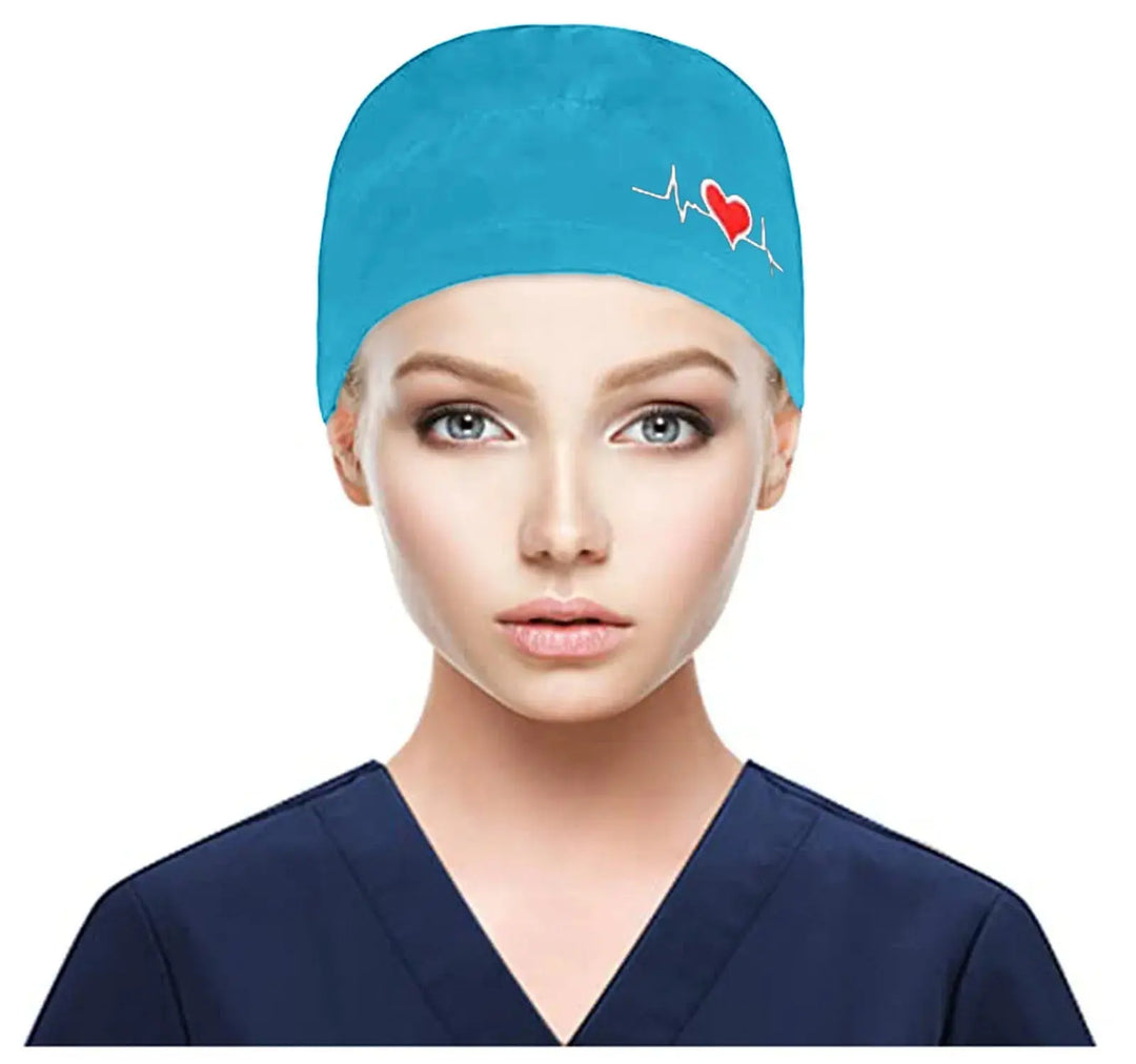 Gorros quirúrgicos ajustables, gorro de trabajo, soporte para cola de caballo, gorros de enfermería Bouffant con botones, turbante de pelo largo, sombreros para mujeres y hombres MedSurgery Store For Digital Health