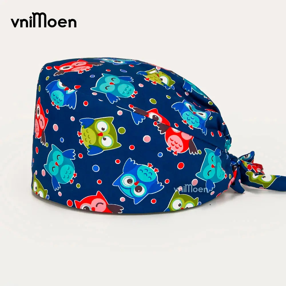 Vnimoen-gorro quirúrgico ajustable Unisex, gorra de enfermera con estampado, serie Azul, precio al por mayor MedSurgery Store For Digital Health