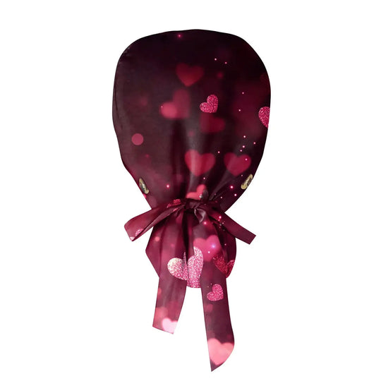 Gorro quirúrgico a prueba de polvo con botón, gorro de trabajo con estampado romántico a la moda, gorro informal con cola de caballo para mujer, gorros de enfermería ajustables MedSurgery Store For Digital Health