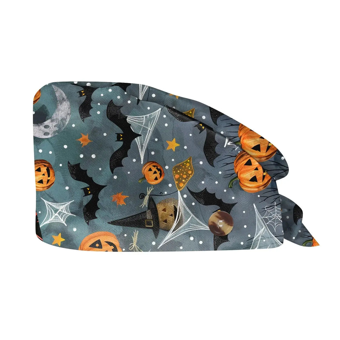 Gorro exfoliante de Halloween, gorro de algodón ajustable con estampado para salón de belleza, cirujano, clínica Dental, gorro de enfermería, gorros quirúrgicos para hombres y mujeres, venta al por mayor MedSurgery Store For Digital Health
