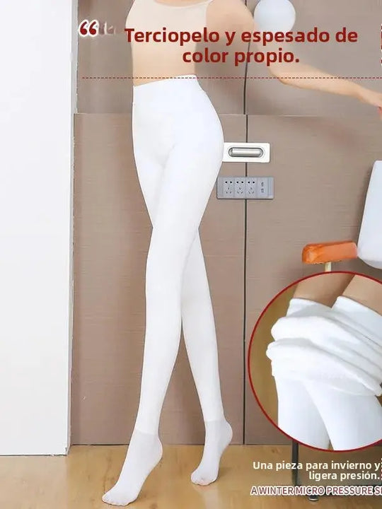 Leggings de Forro Polar ueso para Mujer, Plones Cálidos Inteados para Invierno, Color Blanco y Ne, Capa Base, Pant... MedSurgery Store For Digital Health