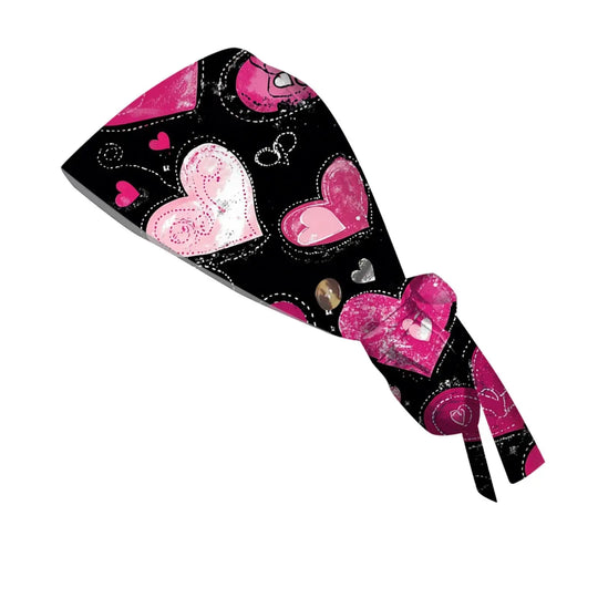 Gorro quirúrgico a prueba de polvo con botón, gorro de trabajo con estampado romántico a la moda, gorro informal con cola de caballo para mujer, gorros de enfermería ajustables MedSurgery Store For Digital Health