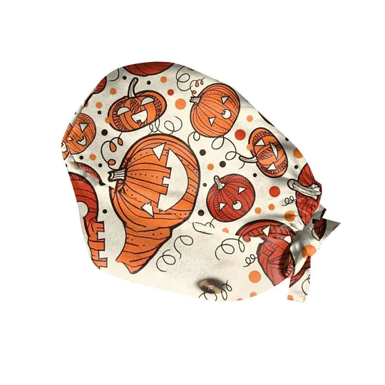 Gorro exfoliante de Halloween, gorro de algodón ajustable con estampado para salón de belleza, cirujano, clínica Dental, gorro de enfermería, gorros quirúrgicos para hombres y mujeres, venta al por mayor MedSurgery Store For Digital Health
