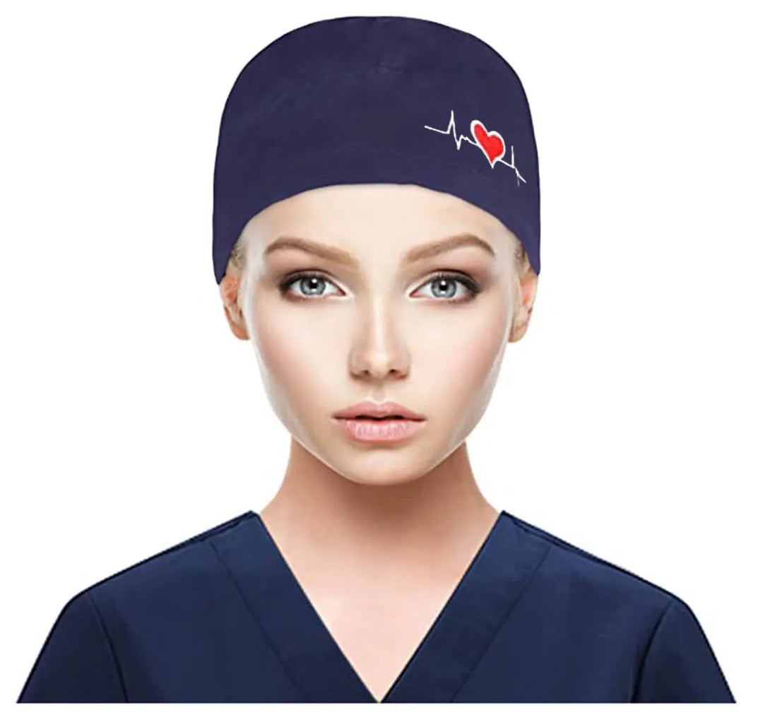 Gorros quirúrgicos ajustables, gorro de trabajo, soporte para cola de caballo, gorros de enfermería Bouffant con botones, turbante de pelo largo, sombreros para mujeres y hombres MedSurgery Store For Digital Health